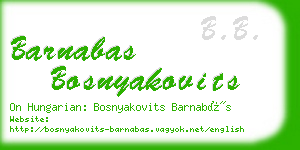 barnabas bosnyakovits business card